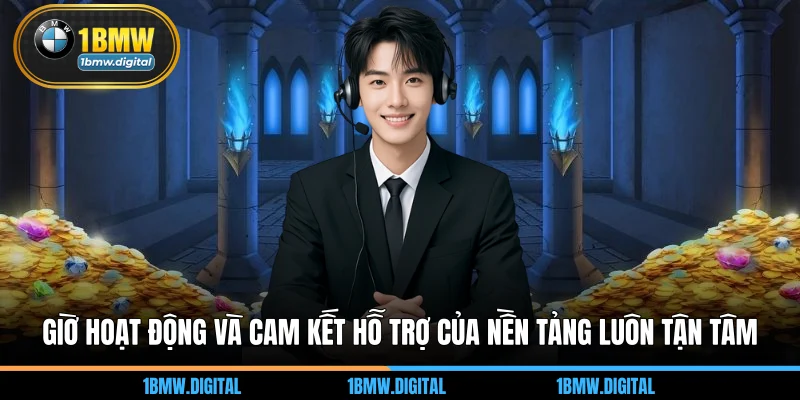 Giờ hoạt động và cam kết hỗ trợ của nền tảng luôn tận tâm